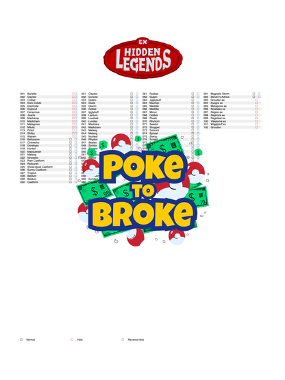 EX: Hidden Legends Printable Master and Complete Set Binder Placeholders + Checklist (Digital Download)