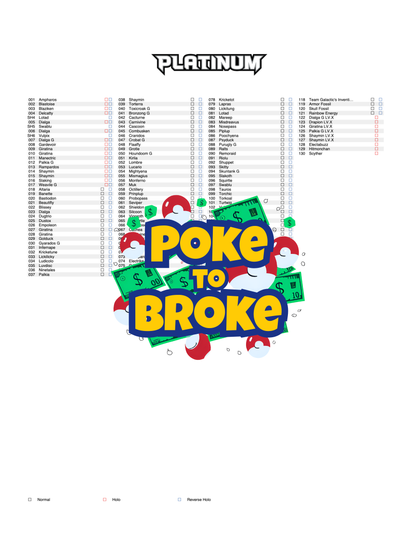 Platinum: Base Set Printable Master and Complete Set Binder Placeholders + Checklist (Digital Download)