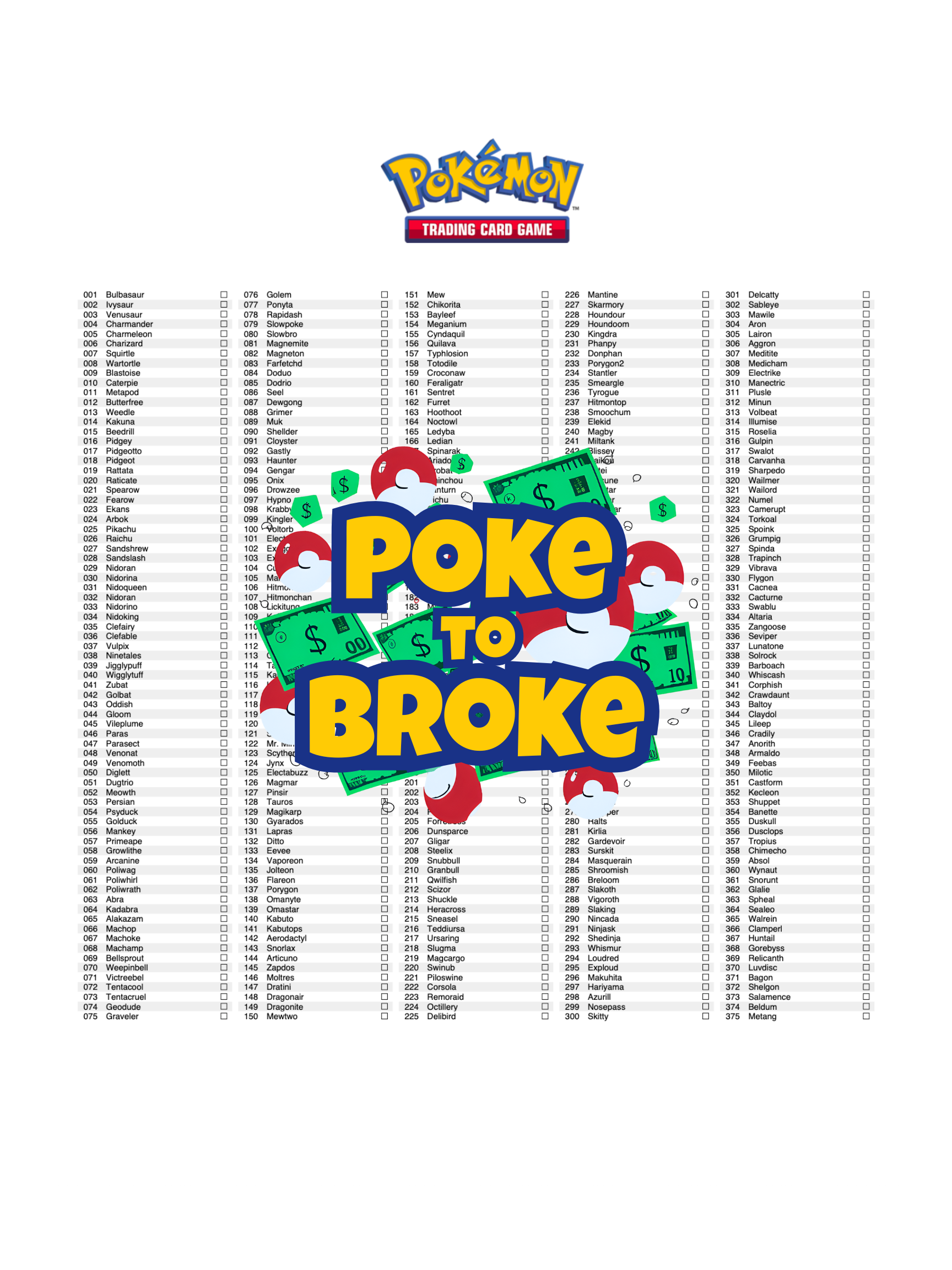 Pokmon National Pokdex 1025: Printable Binder Pages & Placeholders PokeToBroke Pokmon National Pokdex 1025: Printable Binder Pages & Placeholders PokeToBroke