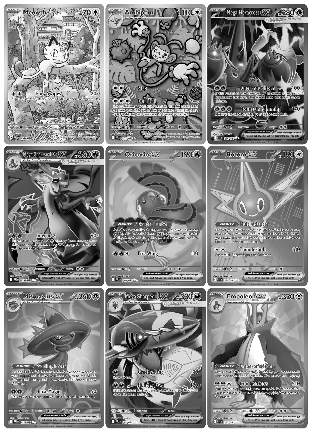 Mega Evolution: Phantasmal Flames Set Printable Master and Complete Set Binder Placeholders + Checklist (Digital Download)