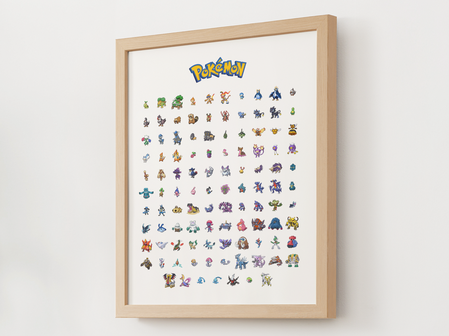 Pokemon Gen 4 Pokedex Poster, Sinnoh Wall Art, Kids Bedroom Decor, Original Artwork Printable Digital Download