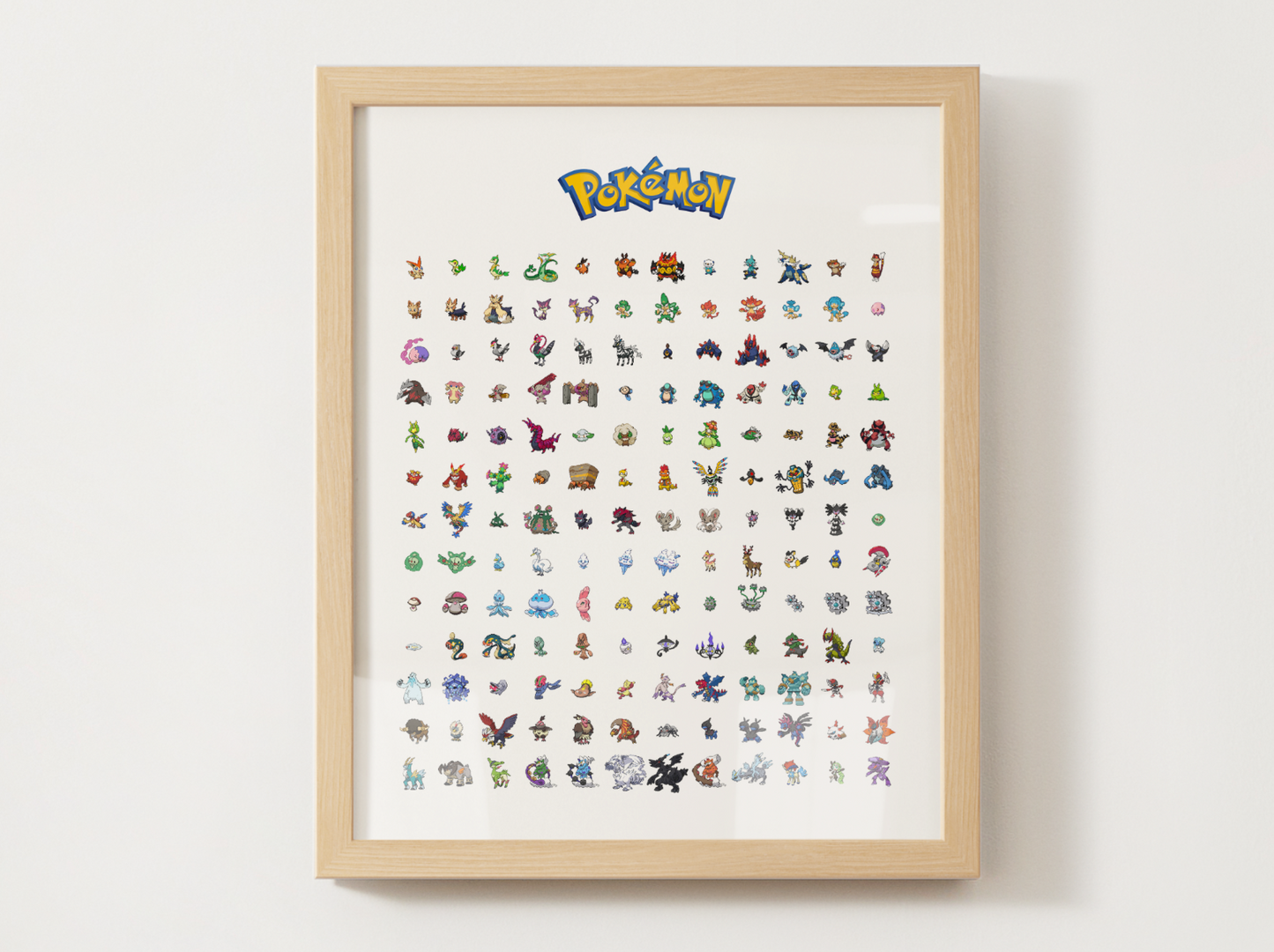 Pokemon Gen 5 Pokedex Poster, Unova Wall Art, Kids Bedroom Decor, Pixel Edition Printable Digital Download