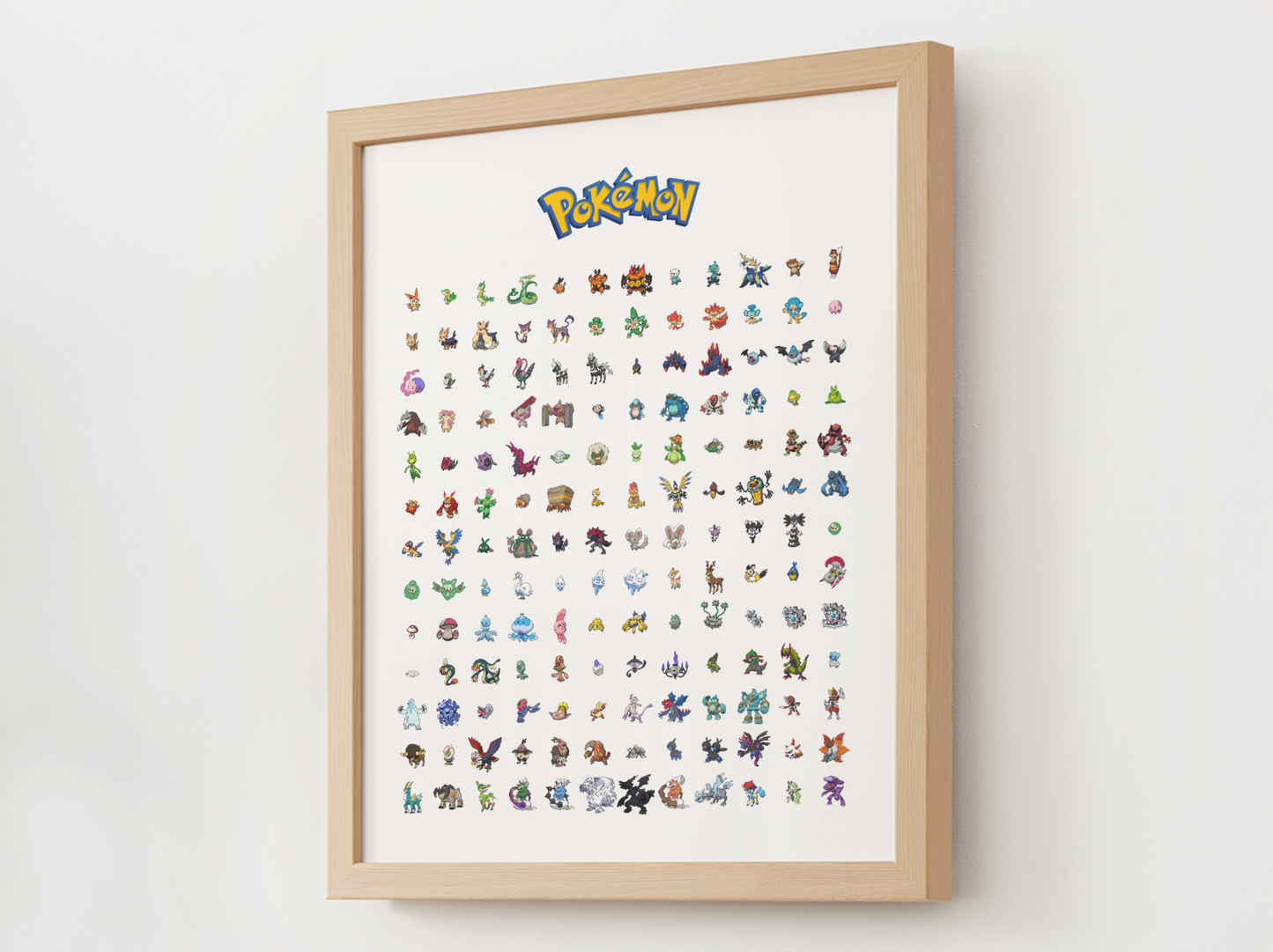 Pokemon Gen 5 Pokedex Poster, Unova Wall Art, Kids Bedroom Decor, Pixel Edition Printable Digital Download