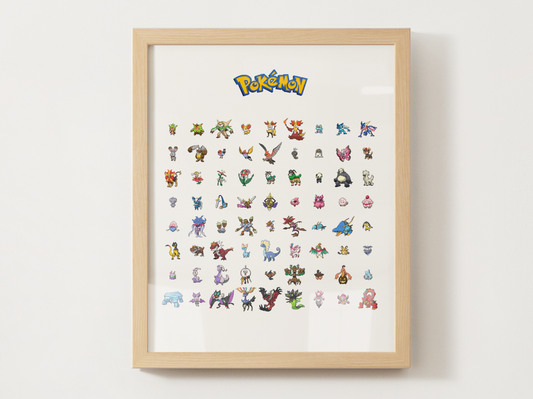 Pokémon Gen 6 Pokédex Poster, Kalos Wall Art, Kids Bedroom Decor, Pixel Edition Printable Digital Download