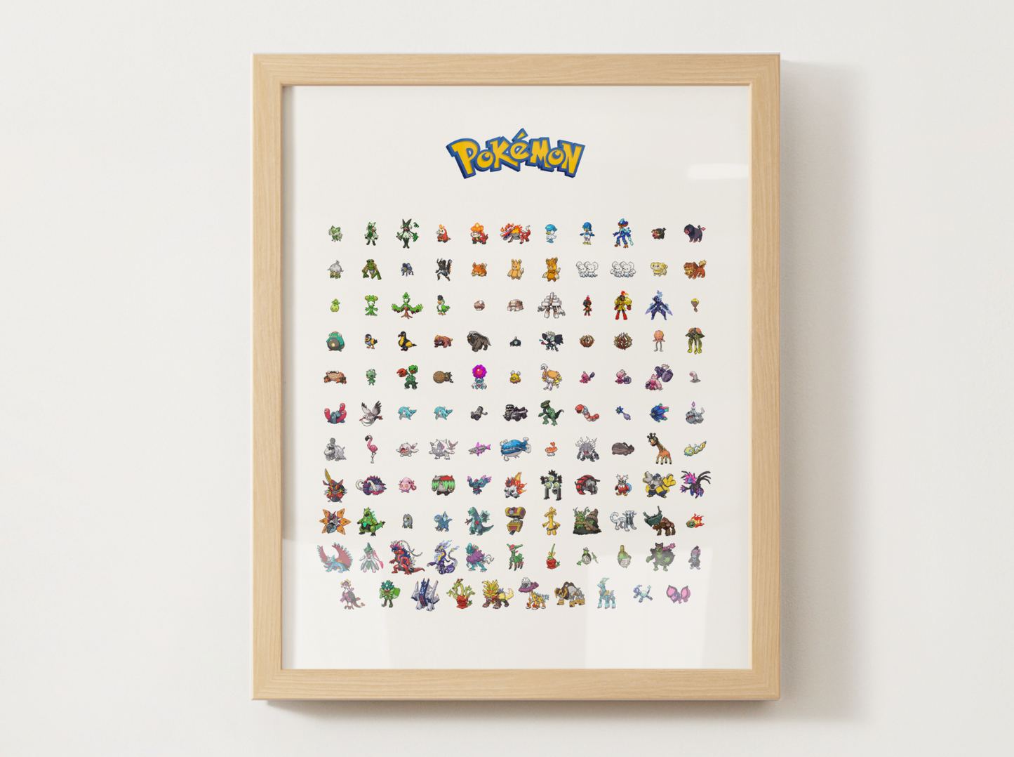 Pokemon Gen 9 Pokedex Poster, Paldea Wall Art, Kids Bedroom Decor, Pixel Edition Printable Digital Download