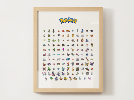Pokemon Gen 9 Pokedex Poster, Paldea Wall Art, Kids Bedroom Decor, Pixel Edition Printable Digital Download