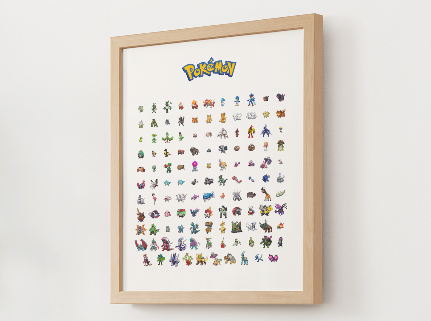 Pokemon Gen 9 Pokedex Poster, Paldea Wall Art, Kids Bedroom Decor, Pixel Edition Printable Digital Download