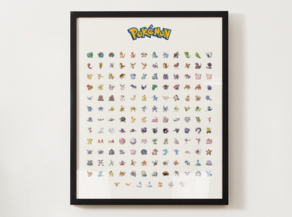 Pokémon Gen 1–9 Pokédex Poster Bundle, Full National Dex Wall Art, Kids Bedroom Decor, Original Artwork Printable Digital Download