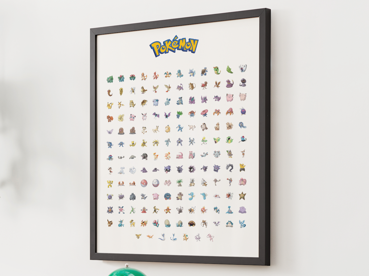 Pokemon Gen 1 Pokedex Poster, Kanto Wall Art, Kids Bedroom Decor, Pixel Edition Printable Digital Download