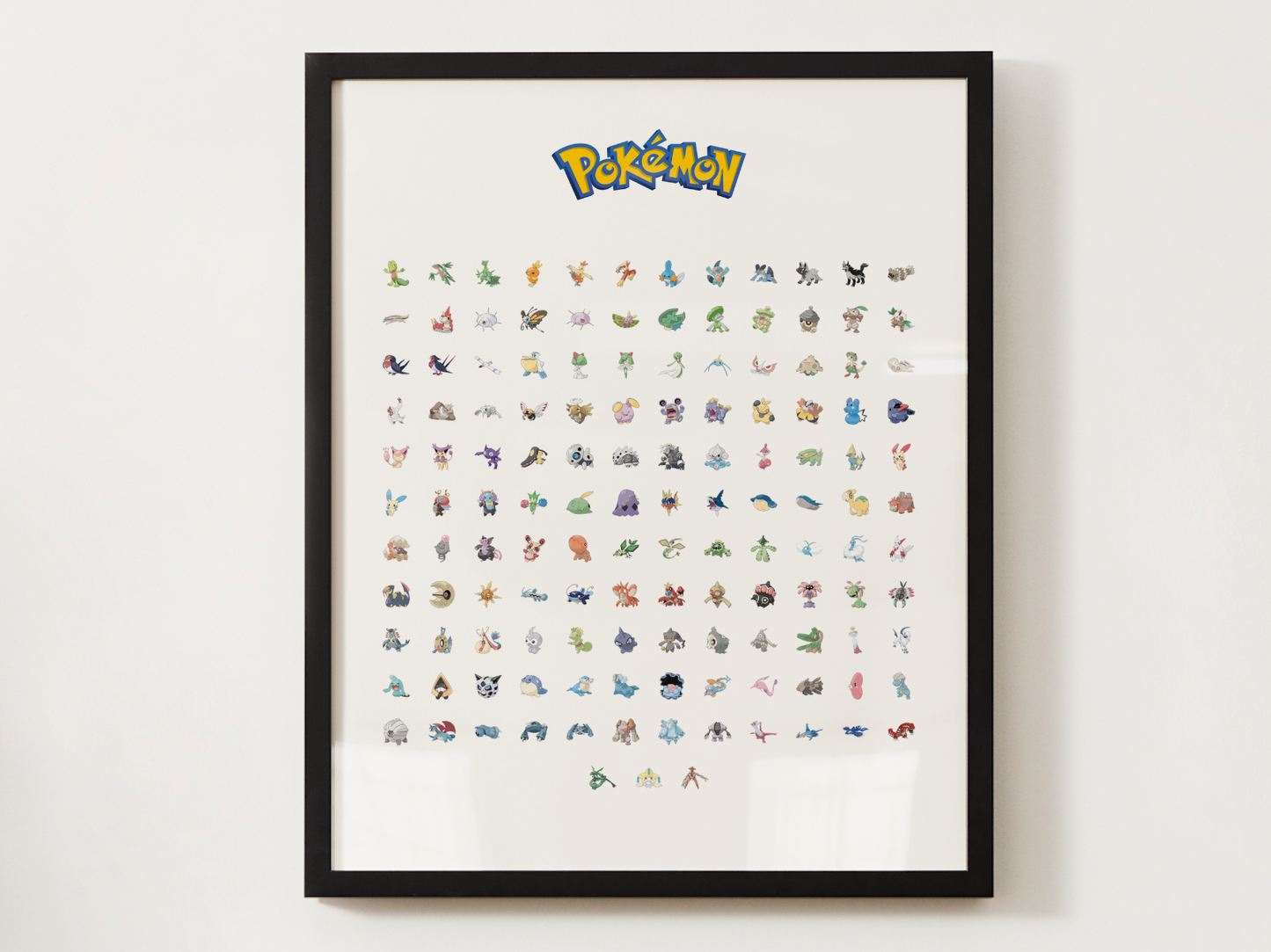 Pokemon Gen 3 Pokedex Poster, Hoenn Wall Art, Kids Bedroom Decor, Original Artwork Printable Digital Download