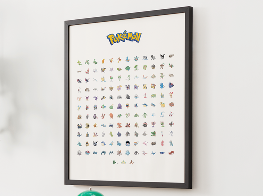 Pokemon Gen 3 Pokedex Poster, Hoenn Wall Art, Kids Bedroom Decor, Original Artwork Printable Digital Download
