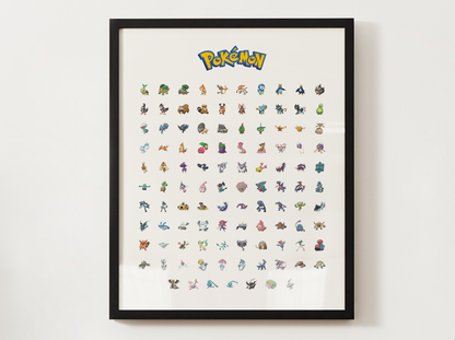 Pokemon Gen 4 Pokedex Poster, Sinnoh Wall Art, Kids Bedroom Decor, Original Artwork Printable Digital Download