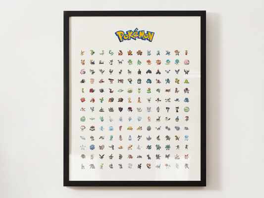 Pokemon Gen 5 Pokedex Poster, Unova Wall Art, Kids Bedroom Decor, Original Artwork Printable Digital Download
