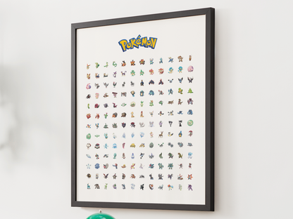 Pokemon Gen 5 Pokedex Poster, Unova Wall Art, Kids Bedroom Decor, Original Artwork Printable Digital Download