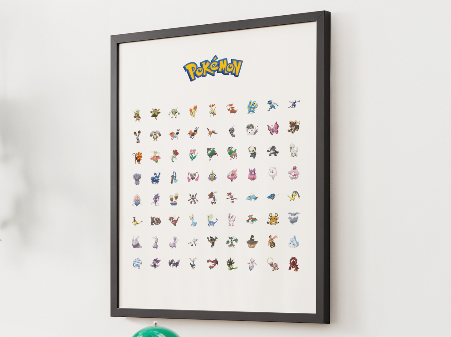 Pokemon Gen 6 Pokedex Poster, Kalos Wall Art, Kids Bedroom Decor, Original Artwork Printable Digital Download