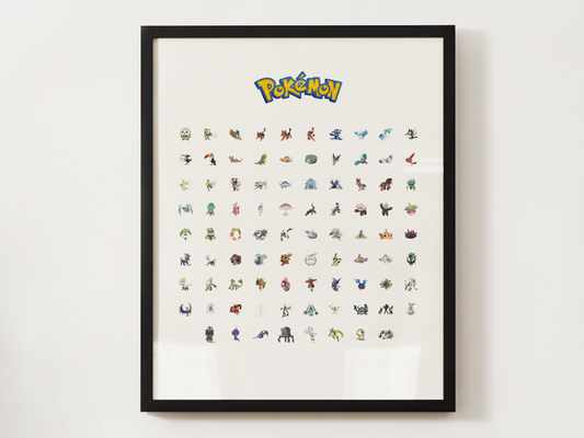 Pokemon Gen 7 Pokedex Poster, Alola Wall Art, Kids Bedroom Decor, Original Artwork Printable Digital Download