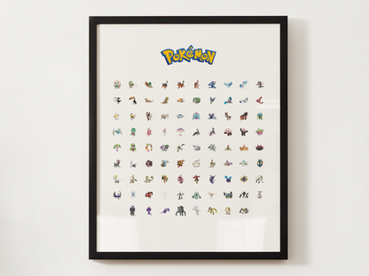 Pokémon Gen 1–9 Pokédex Poster Bundle, Full National Dex Wall Art, Kids Bedroom Decor, Original Artwork Printable Digital Download