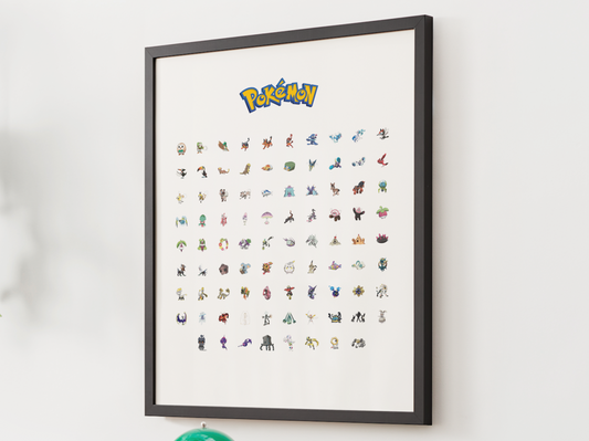 Pokemon Gen 7 Pokedex Poster, Alola Wall Art, Kids Bedroom Decor, Original Artwork Printable Digital Download