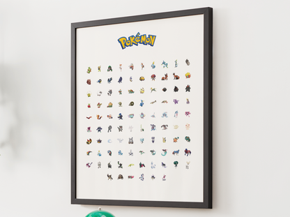 Pokemon Gen 8 Pokedex Poster, Galar Wall Art, Kids Bedroom Decor, Original Artwork Printable Digital Download