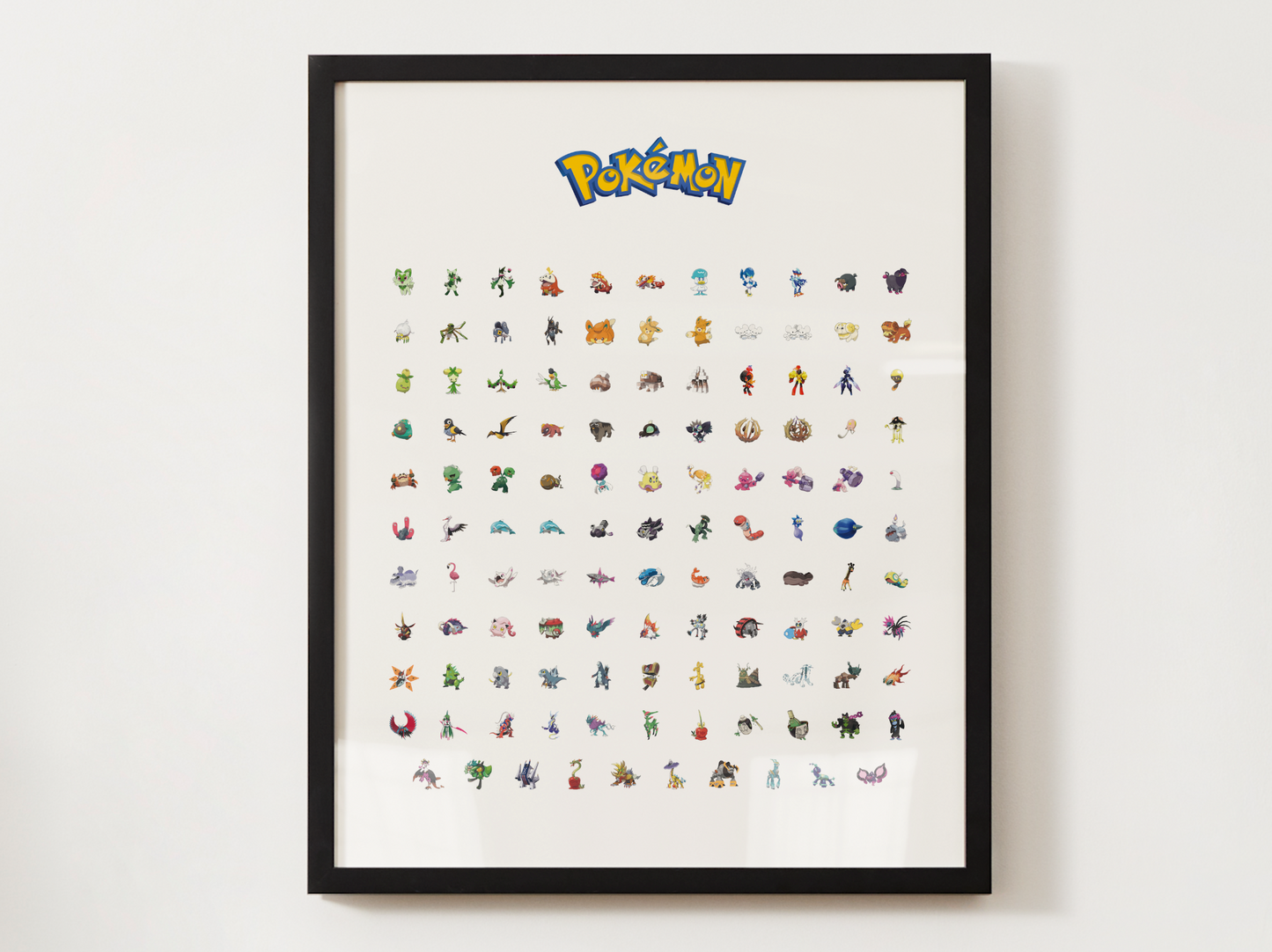 Pokemon Gen 9 Pokedex Poster, Paldea Wall Art, Kids Bedroom Decor, Original Artwork Printable Digital Download
