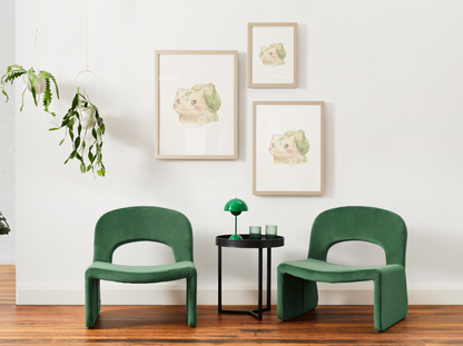 Pokemon Bulbasaur Nursery Wall Art Printable, Cute Kids Room Decor, Green Pokemon Poster, Instant Download Digital Print