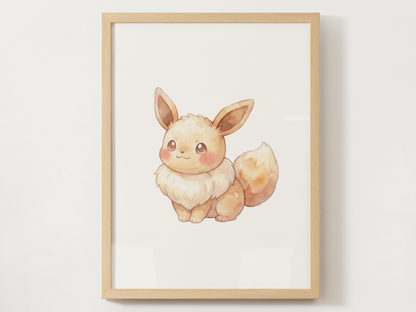 Eeveelutions Nursery Wall Art Bundle, 9 Printable Posters, Eevee Evolutions Decor, Kids Bedroom Playroom, Instant Download