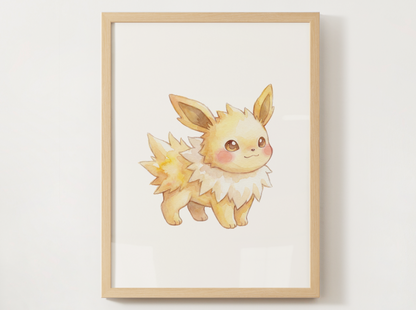 Eeveelutions Nursery Wall Art Bundle, 9 Printable Posters, Eevee Evolutions Decor, Kids Bedroom Playroom, Instant Download