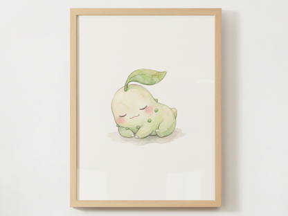 Sleeping Pokémon Nursery Wall Art Bundle, 6 Printable Posters, Bulbasaur Charmander Chikorita Mudkip Pikachu Snorlax, Instant Download