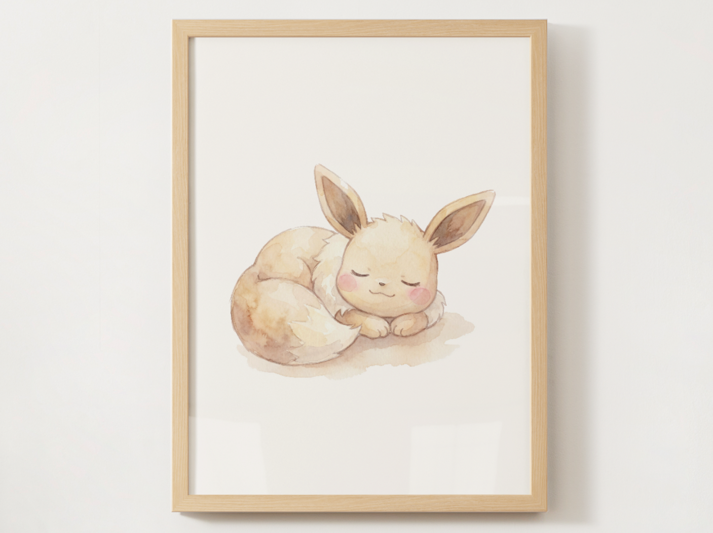 Sleeping Eeveelutions Nursery Wall Art Bundle, 9 Printable Posters, Eevee Evolution Set, Watercolor Kids Room Decor, Instant Download
