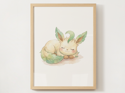 Sleeping Eeveelutions Nursery Wall Art Bundle, 9 Printable Posters, Eevee Evolution Set, Watercolor Kids Room Decor, Instant Download