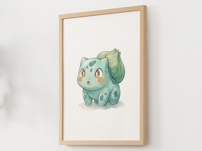 Pokemon Surprised Angry Nursery Wall Art Printable, Cute Kids Room Decor, Watercolor Pokemon Poster, Instant Download Digital Print