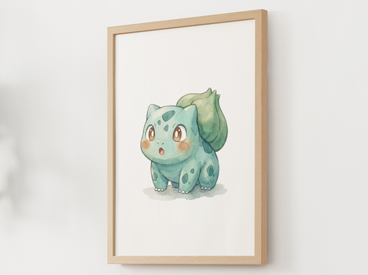Pokemon Surprised Angry Nursery Wall Art Printable, Cute Kids Room Decor, Watercolor Pokemon Poster, Instant Download Digital Print