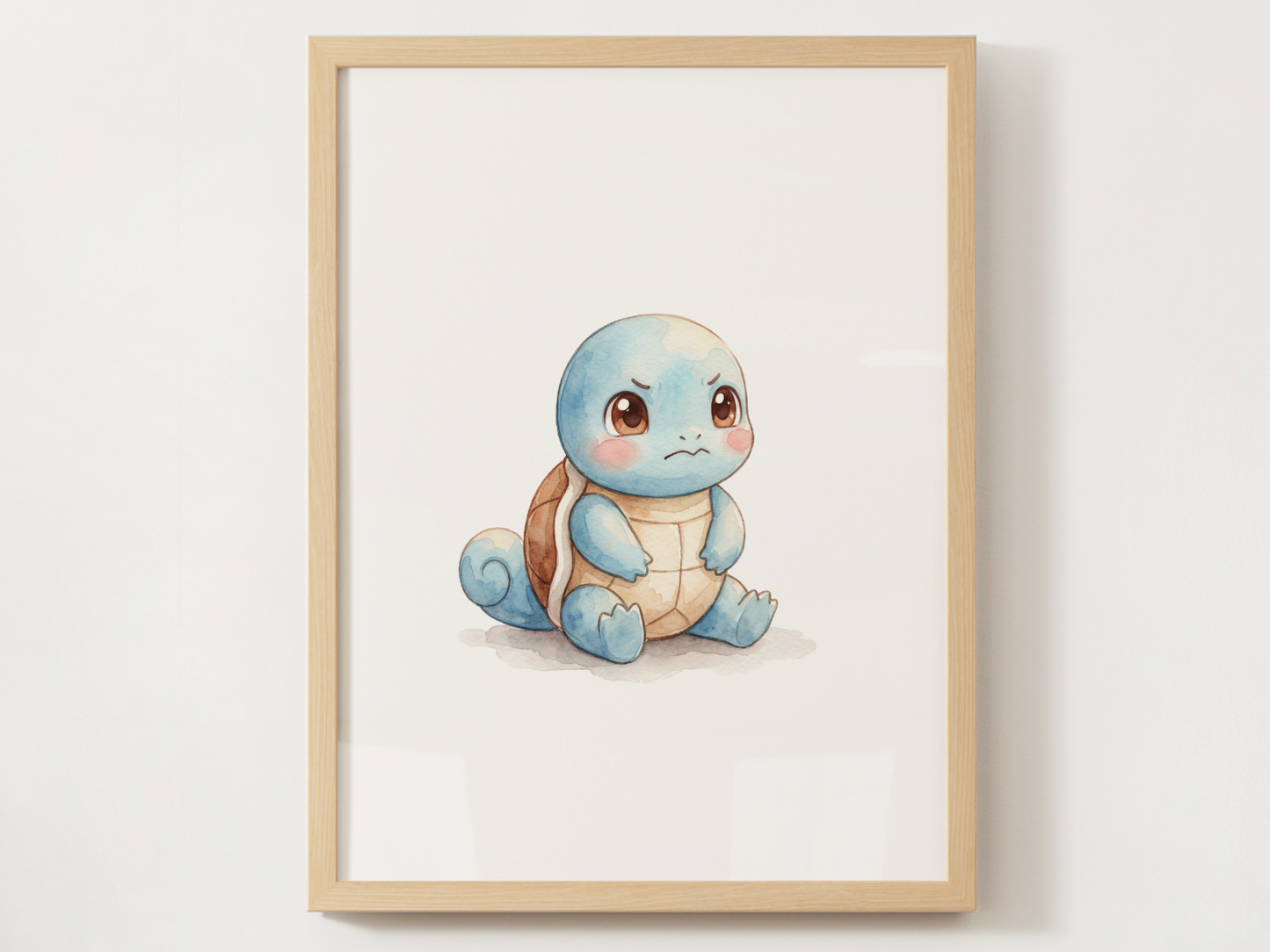 Pokemon Squirtle Angry Nursery Wall Art Printable, Cute Kids Room Decor, Watercolor Pokemon Poster, Instant Download Digital Print