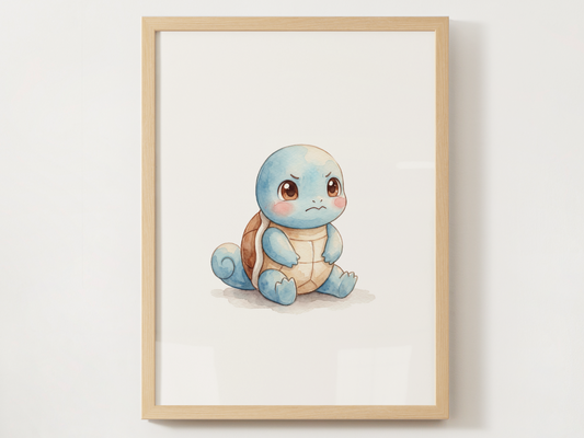 Pokémon Squirtle Emotions Nursery Wall Art Bundle, 6 Printable Posters, Angry Confused Happy Sad Scared Surprised, Digital Download