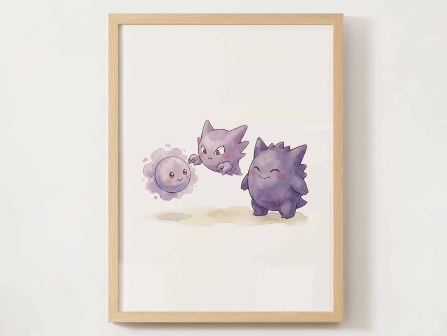 Gastly Evolution Nursery Wall Art Printable, Watercolor Pokemon Evolution Poster, Instant Download