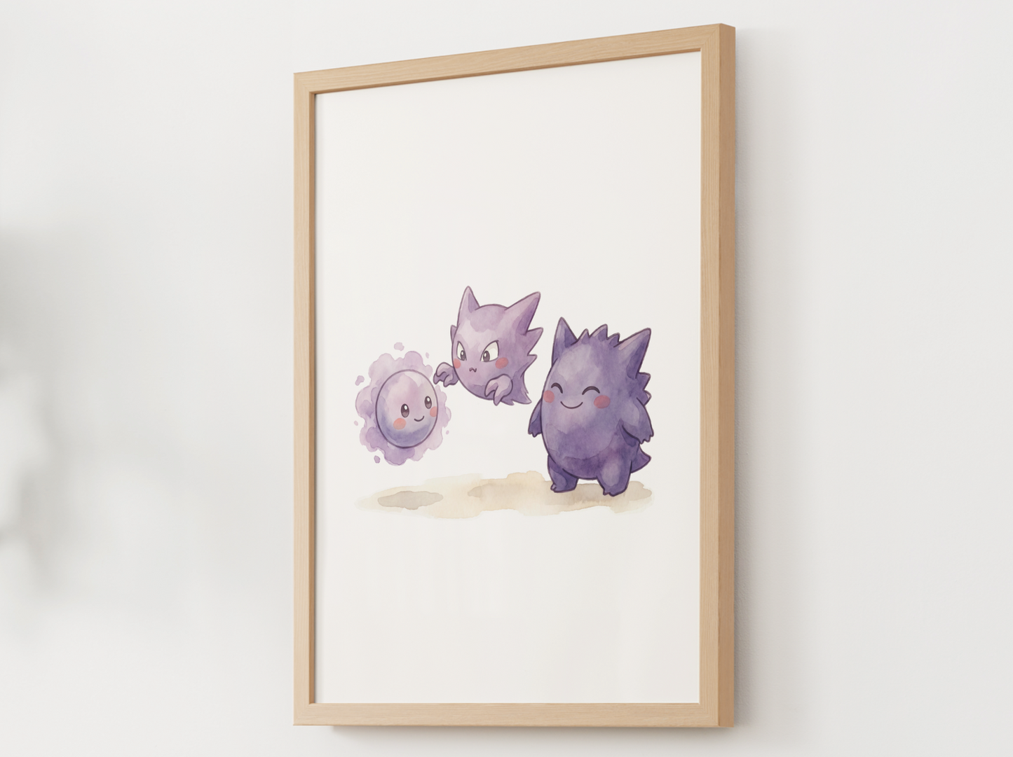 Gastly Evolution Nursery Wall Art Printable, Watercolor Pokemon Evolution Poster, Instant Download