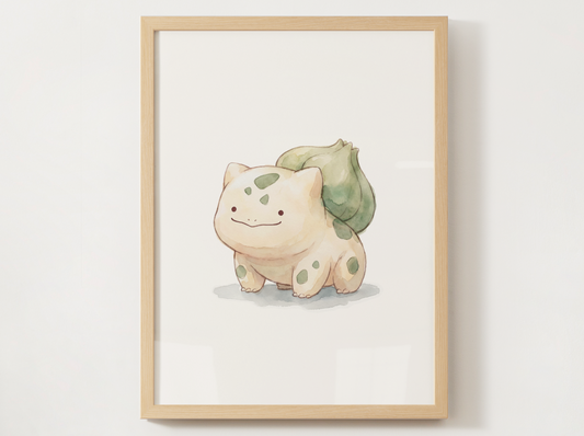 Ditto Style Starter Bundle Nursery Wall Art, Bulbasaur Charmander Squirtle Prints, Watercolor Pokémon Poster Set, Digital Download