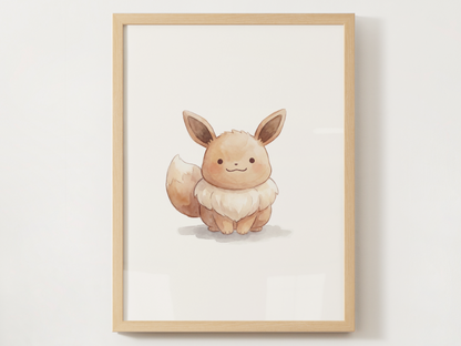 Ditto Style Eeveelutions Bundle Nursery Wall Art, Eevee Evolution Prints, Watercolor Pokémon Poster Set, Digital Download