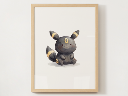 Ditto Style Eeveelutions Bundle Nursery Wall Art, Eevee Evolution Prints, Watercolor Pokémon Poster Set, Digital Download