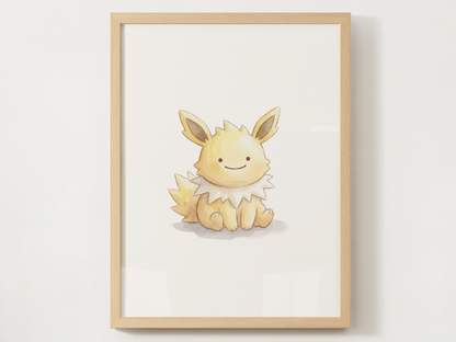 Ditto Style Eeveelutions Bundle Nursery Wall Art, Eevee Evolution Prints, Watercolor Pokémon Poster Set, Digital Download