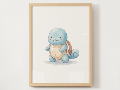 Ditto Style Starter Bundle Nursery Wall Art, Bulbasaur Charmander Squirtle Prints, Watercolor Pokémon Poster Set, Digital Download