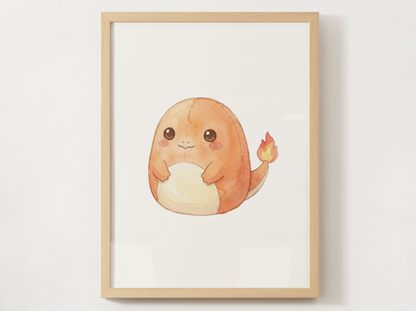 Plush Pillow Pokémon Nursery Wall Art Bundle, 6 Printable Posters, Charmander Chikorita Eevee Pikachu Snorlax Squirtle, Instant Download