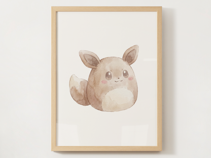 Plush Pillow Pokémon Nursery Wall Art Bundle, 6 Printable Posters, Charmander Chikorita Eevee Pikachu Snorlax Squirtle, Instant Download