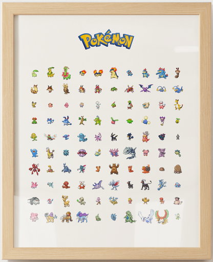 Pokémon Gen 1–9 Pokédex Poster Bundle, Pixel Edition, National Dex Wall Art Printable, Retro Game Room Decor, Digital Download