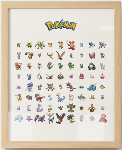 Pokémon Gen 1–9 Pokédex Poster Bundle, Pixel Edition, National Dex Wall Art Printable, Retro Game Room Decor, Digital Download