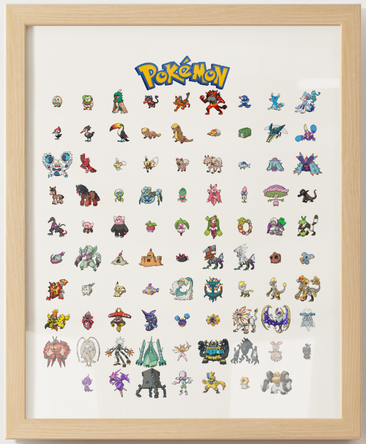 Pokémon Gen 1–9 Pokédex Poster Bundle, Pixel Edition, National Dex Wall Art Printable, Retro Game Room Decor, Digital Download