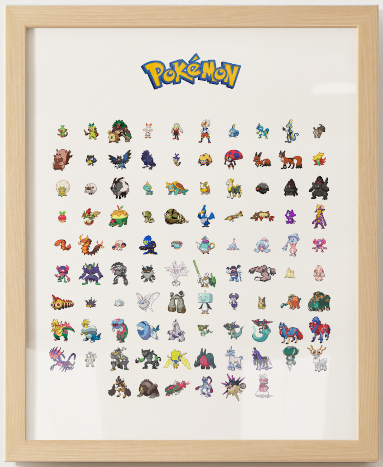 Pokémon Gen 1–9 Pokédex Poster Bundle, Pixel Edition, National Dex Wall Art Printable, Retro Game Room Decor, Digital Download