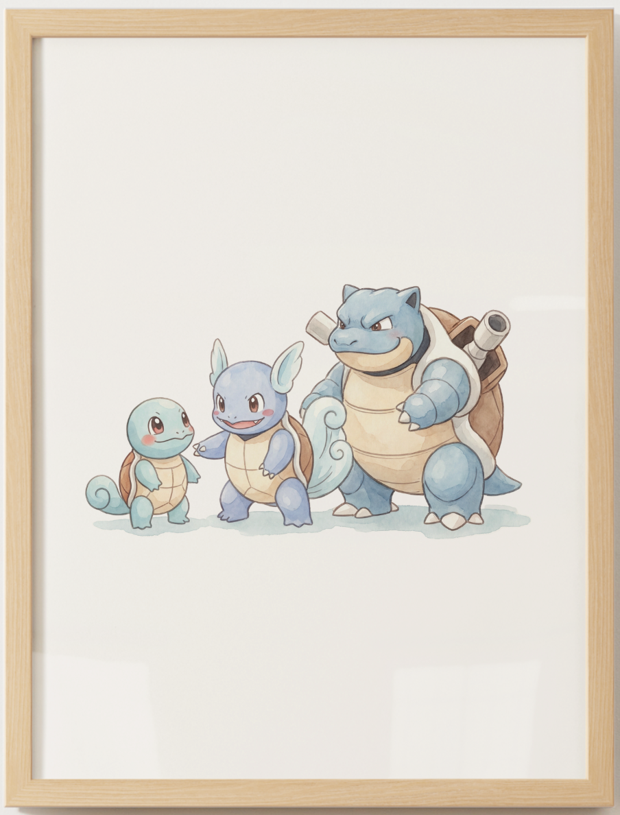 Gen 1 Evolution Line Wall Art Bundle, 3 Printable Posters, Kanto Pokémon Nursery Decor, Digital Download