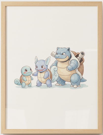 Gen 1 Evolution Line Wall Art Bundle, 3 Printable Posters, Kanto Pokémon Nursery Decor, Digital Download