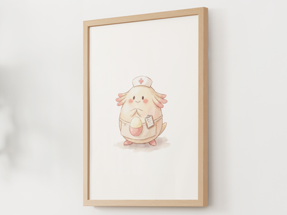 Chansey Nurse Nursery Wall Art Printable, Cute Kids Room Decor, Neutral Pokémon Poster, Instant Download Digital Print